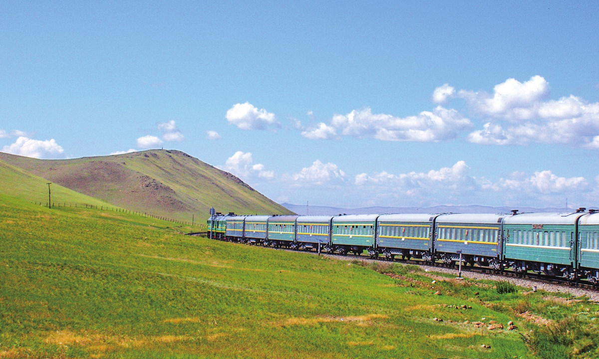 A train running in Mongolia Photo: VCG