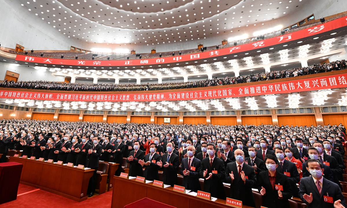 The 20th National Congress of the Communist Party of China opens at the Great Hall of the People in Beijing on October 16, 2022. Photo: Xinhua