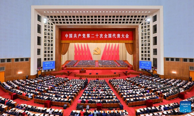 The 20th National Congress of the Communist Party of China (CPC) opens at the Great Hall of the People in Beijing on October 16, 2022. Photo: Xinhua 