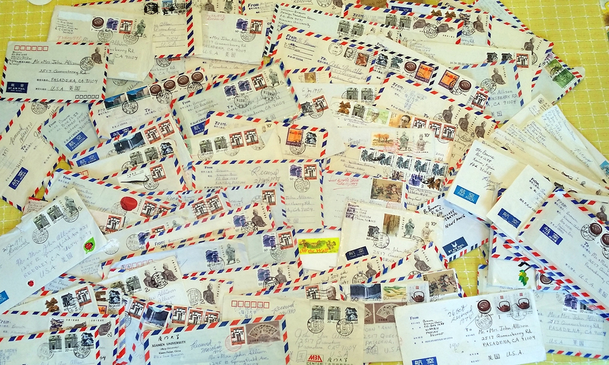 Brown's correspondence with his family and friends in the US between 1988 and 2017. Photo: Courtesy of Brown
