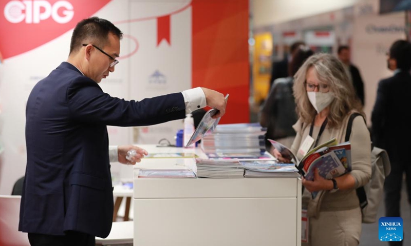 People visit the 74th Frankfurt Book Fair in Frankfurt, Germany on Oct. 19, 2022.Photo:Xinhua