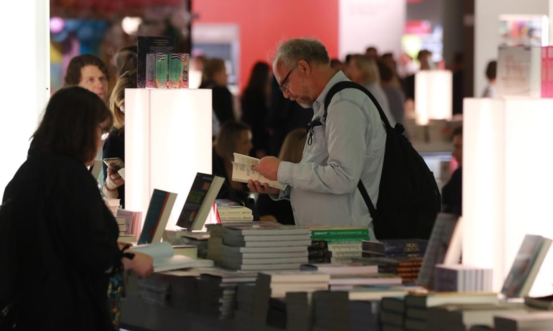 People visit the 74th Frankfurt Book Fair in Frankfurt, Germany on Oct. 19, 2022.Photo:Xinhua