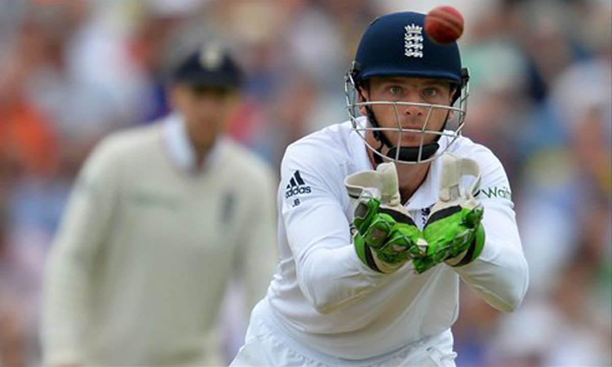 England's Jos Buttler catches the ball on the first day of the fifth Ashes cricket Test match between England and Australia at the Oval in London on Thursday. Photo: AFP