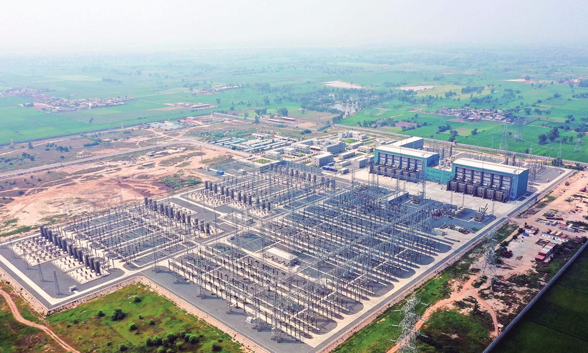 The photo taken on September 9, 2021 shows a view of the Lahore Converter Station of high-voltage direct current transmission line project under the China-Pakistan Economic Corridor on the outskirts of Lahore, in Pakistan's eastern Punjab Province. Photo: Xinhua