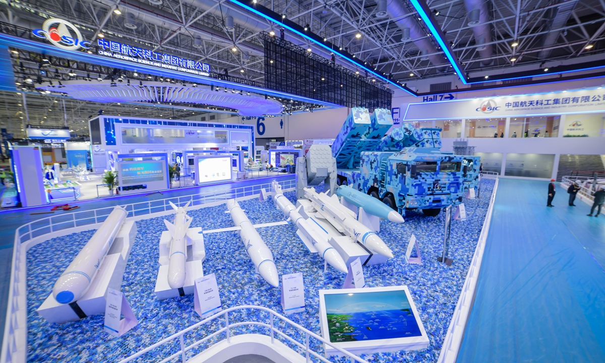 Various missiles developed by CASIC are on display at Airshow on Novenber 12, 2022 China in Zhuhai, South China's Guangdong Province. Photo: Fan Wei/GT