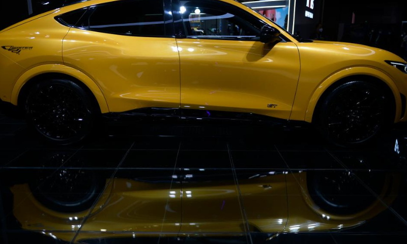 This photo taken on Nov. 6, 2022 shows a vehicle exhibited at the automobile exhibition area of the fifth China International Import Expo (CIIE) at the National Exhibition and Convention Center (Shanghai) in east China's Shanghai. The fifth CIIE will run until Nov. 10 in China's economic hub Shanghai. Photo: Xinhua