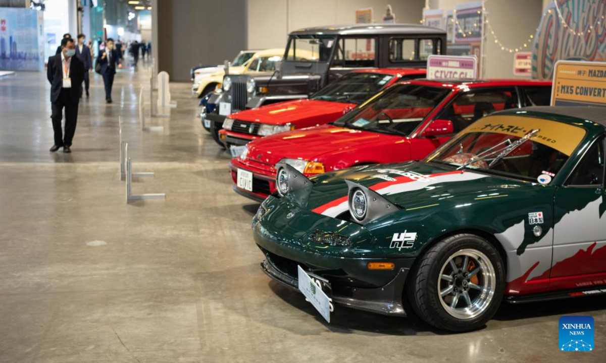 People visit the 12th China (Macao) International Automobile Exposition in Macao, south China, Nov 11, 2022. The three-day expo, which attracted exhibitors from more than 20 countries and regions, kicked off here Friday. Photo:Xinhua