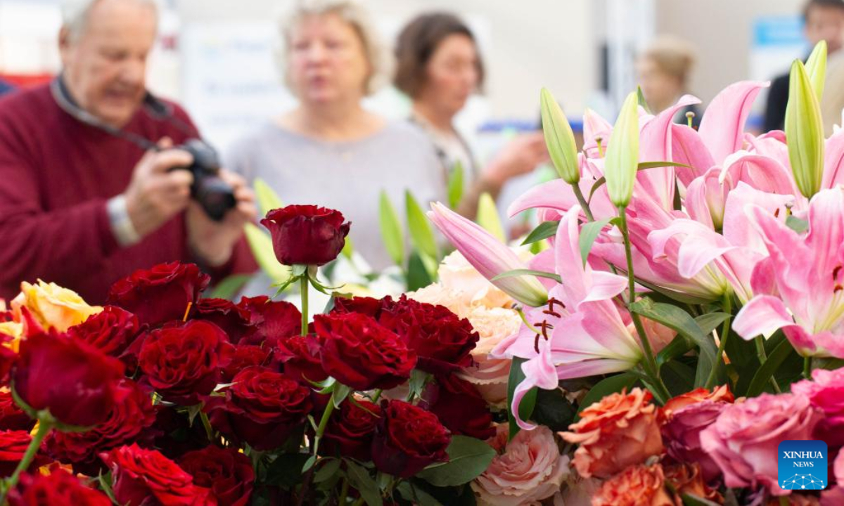 People visit 2022 International Floriculture Trade Fair in Vijfhuizen, the Netherlands, on Nov 11, 2022. Photo:Xinhua