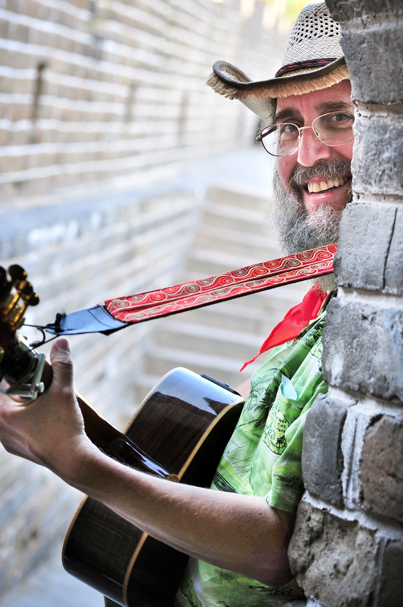 American musician Mark Levine on the Great Wall. Photo: Courtesy of Levine