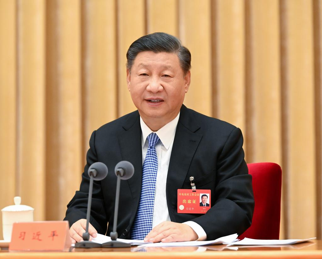 Chinese President Xi Jinping, also general secretary of the Communist Party of China Central Committee and chairman of the Central Military Commission, attends and addresses the annual Central Rural Work Conference in Beijing. The conference was held in Beijing from December 23 to 24. Photo: Xinhua