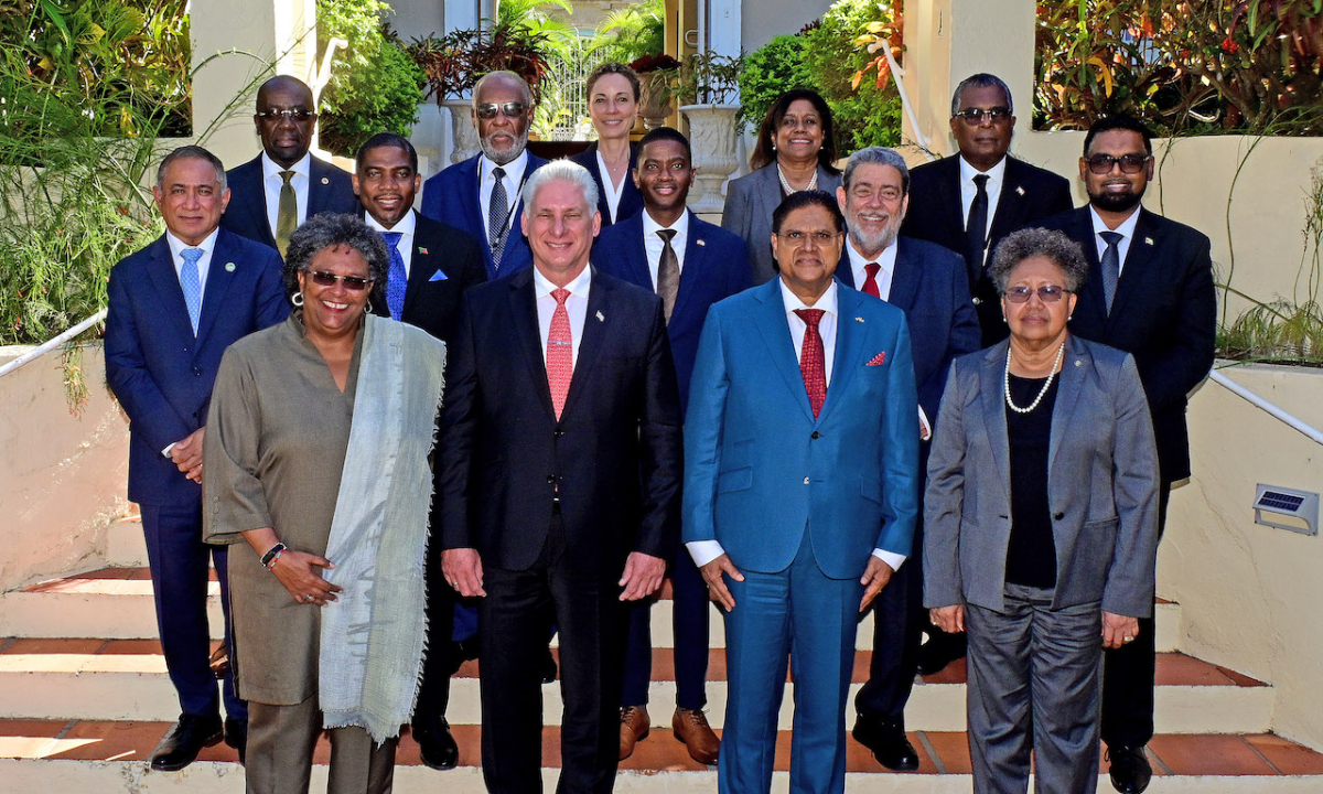 Leaders of Caribbean Community countries with Cuban President Miguel Mario Díaz-Canel during the eighth CARICOM-Cuba Summit. Photo: Barbados Today