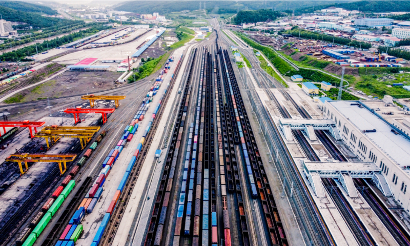 Manzhouli Port in North China’s Inner Mongolia Autonomous Region on China-Europe freight train route Photo: China Railway