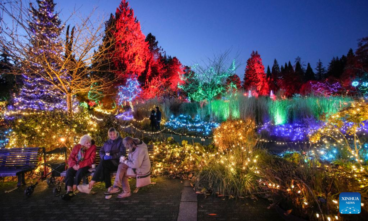 Light decorations are seen at the VanDusen Botanical Garden in Vancouver, British Columbia, Canada, Nov. 25, 2022. Featuring over a million lights in the 6.07-hectare VanDusen Botanical Garden, the 