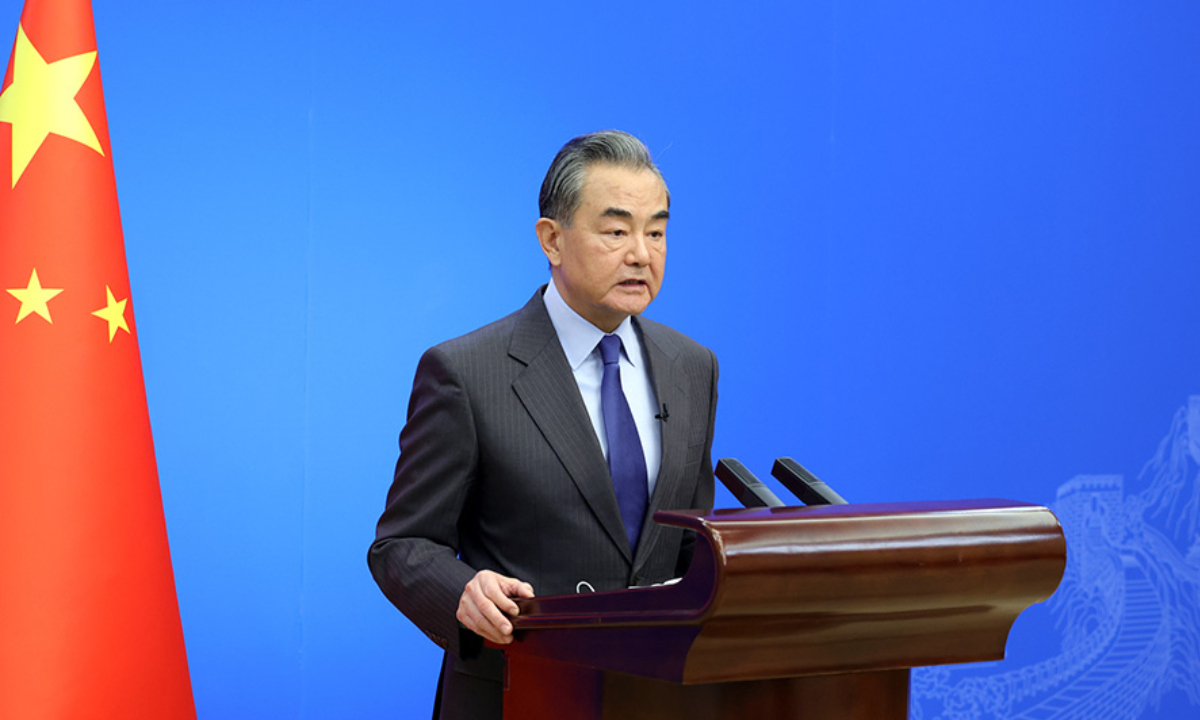 Chinese State Councilor and Foreign Minister Wang Yi at the symposium on the international situation and
China's foreign relations on December 25, 2022. Photo: Ministry of Foreign Affairs