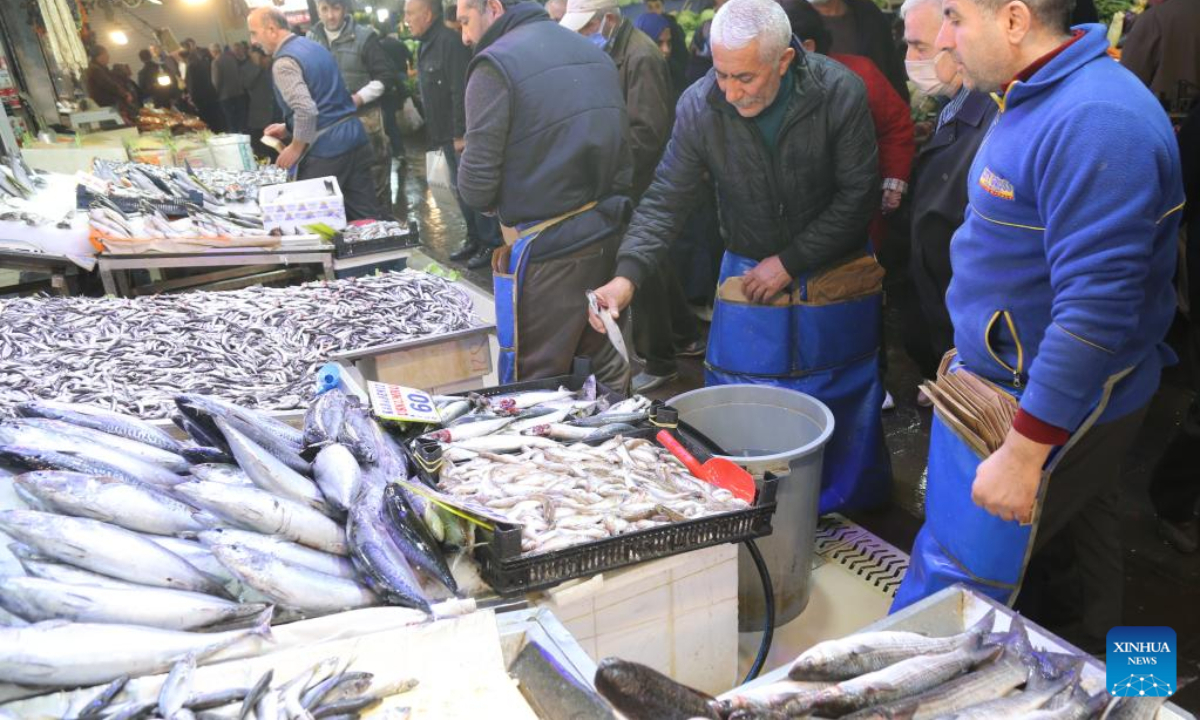 People shop at a market in Ankara, Türkiye, Nov 24, 2022. Photo:Xinhua