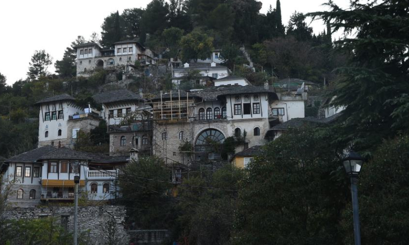 This photo taken on Nov. 10, 2022 shows a view of the old town of Gjirokastra city, Albania. Photo: Xinhua
