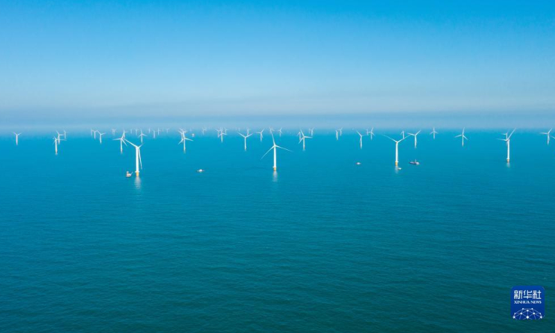 The 900,000-kilowatt (kW) offshore wind power project of China General Nuclear Power Corp in Shanwei, South China’s Guangdong Province Photo: Xinhua