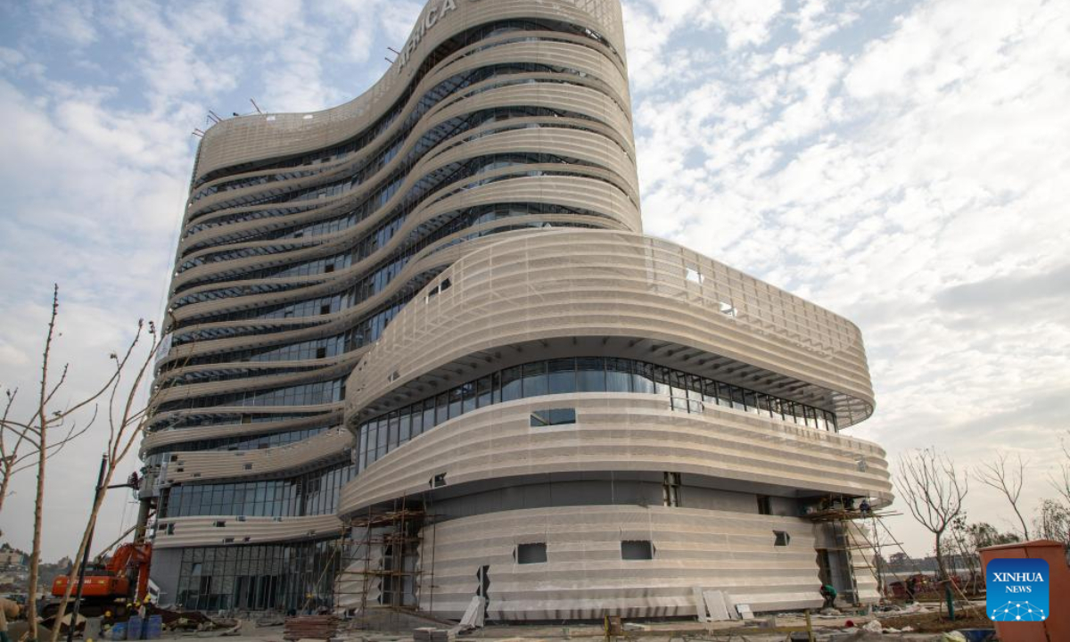 Photo taken on Dec 23, 2022 shows the headquarters of the Africa Centers for Disease Control and Prevention (Africa CDC) under construction in Addis Ababa, Ethiopia. Photo:Xinhua