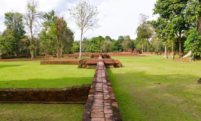 This photo taken on Dec. 1, 2022 shows ruins of Kedaton Temple in Muarajambi Temple Complex in Maro Sebo, Jambi, Indonesia.

Muarajambi Temple Complex is a complex of several temples located in Maro Sebo, in the province of Jambi. In this area of about 3,000 hectares, there are around 11 Buddhist temples and about 80 mounds of earth which are thought to also have ancient building structures inside. (Xinhua/Xu Qin)