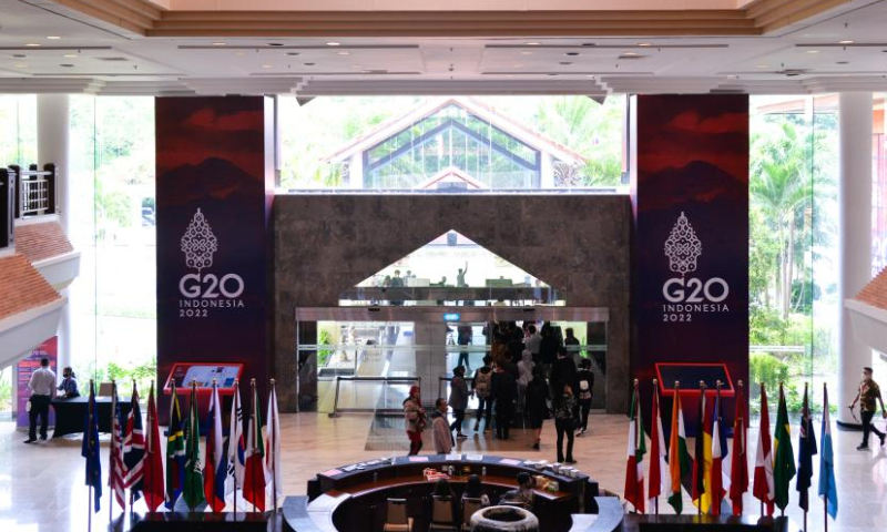 This photo taken on Nov. 13, 2022 shows an interior view of the media center for the upcoming 17th Group of 20 (G20) Summit in Bali, Indonesia. Photo: Xinhua