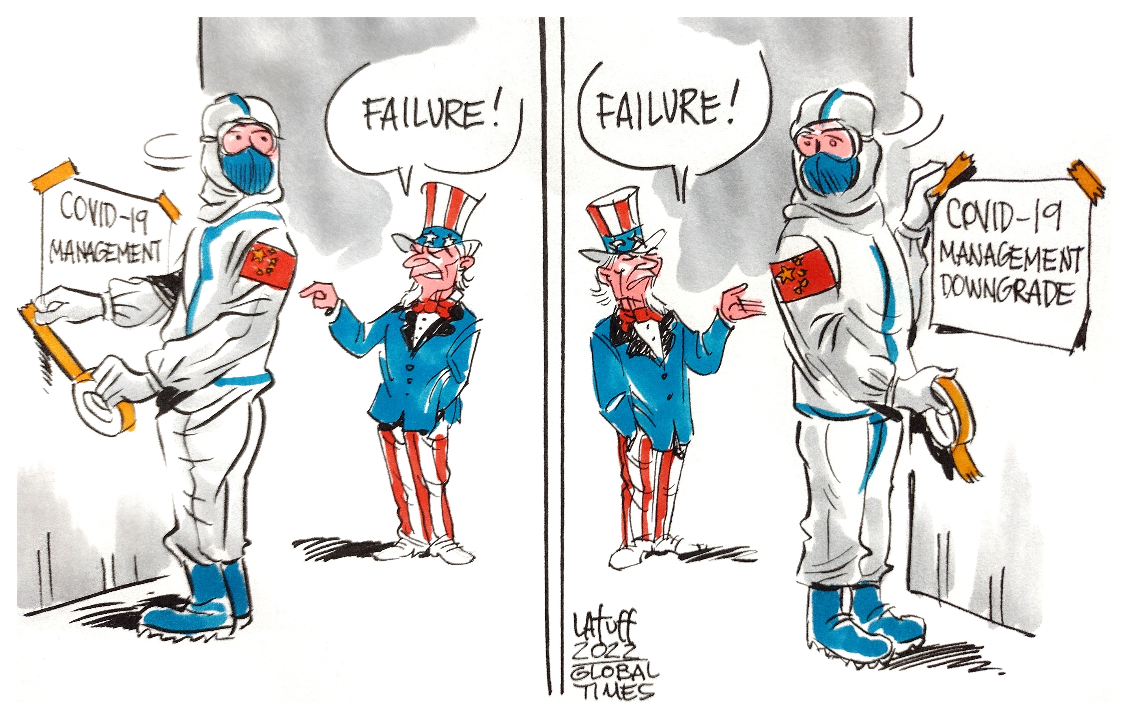 Habitual fault finder. Cartoon: Carlos Latuff