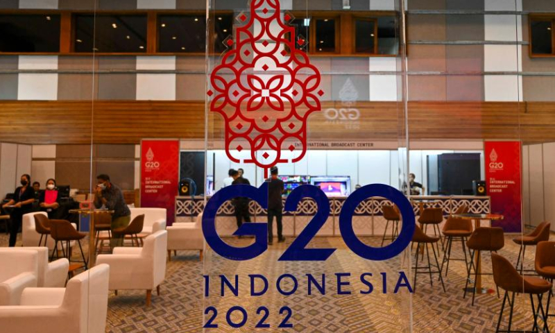This photo taken on Nov. 13, 2022 shows an interior view of the media center for the upcoming 17th Group of 20 (G20) Summit in Bali, Indonesia. Photo: Xinhua