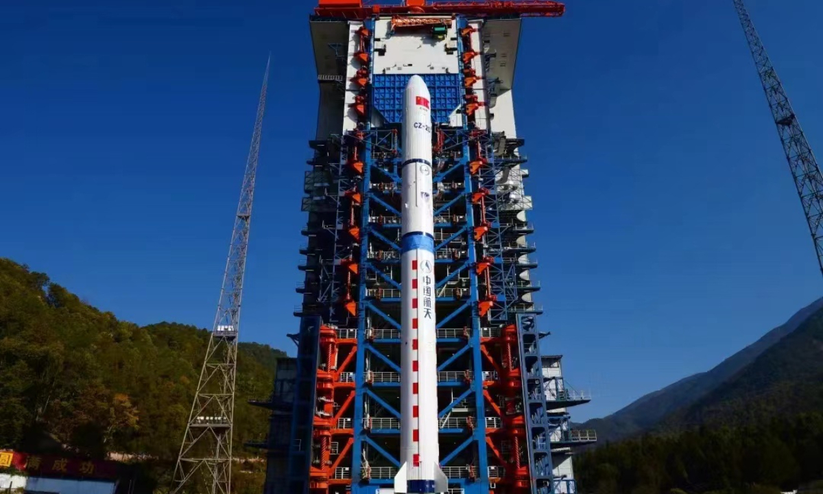 A Long March-2D carrier rocket on the launch pad Photo: CASC