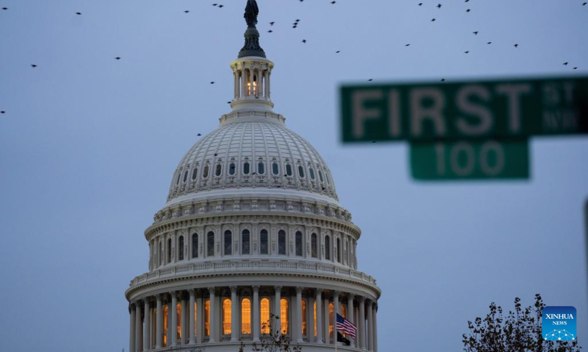 Photo taken on Dec 8, 2022 shows the U.S. Capitol building in Washington, DC, the United States. The US Congress approved a bill on same-sex marriage on Thursday and sent it to the White House. Photo:Xinhua