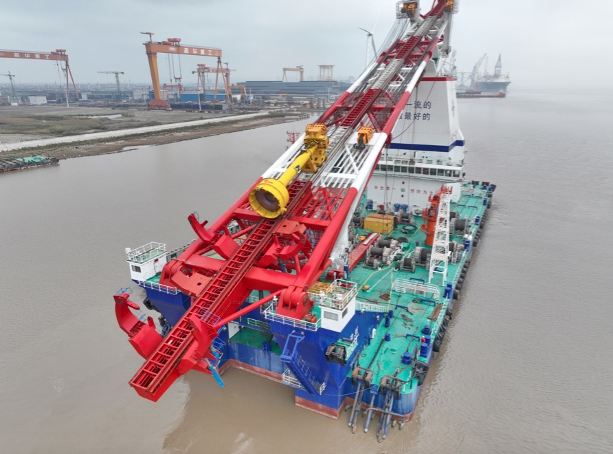 The world's largest pile-driving vessel completes maiden voyage