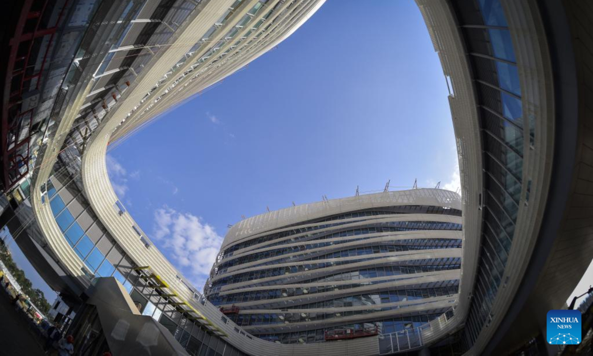Photo taken on Dec 23, 2022 shows the headquarters of the Africa Centers for Disease Control and Prevention (Africa CDC) under construction in Addis Ababa, Ethiopia. Photo:Xinhua