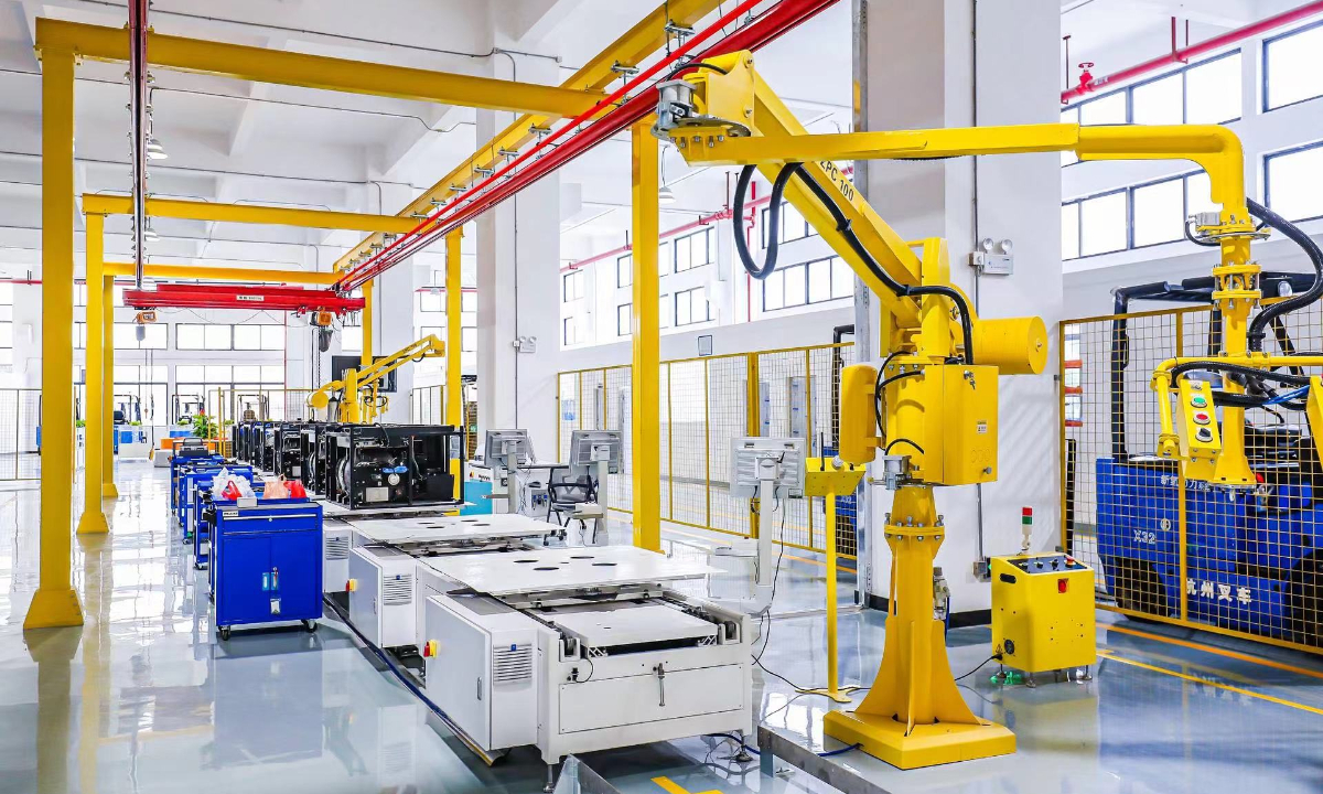 China’s first hydrogen industrial vehicle production line in Foshan, South China's Guangdong Province Photo: Courtesy of the Just Power