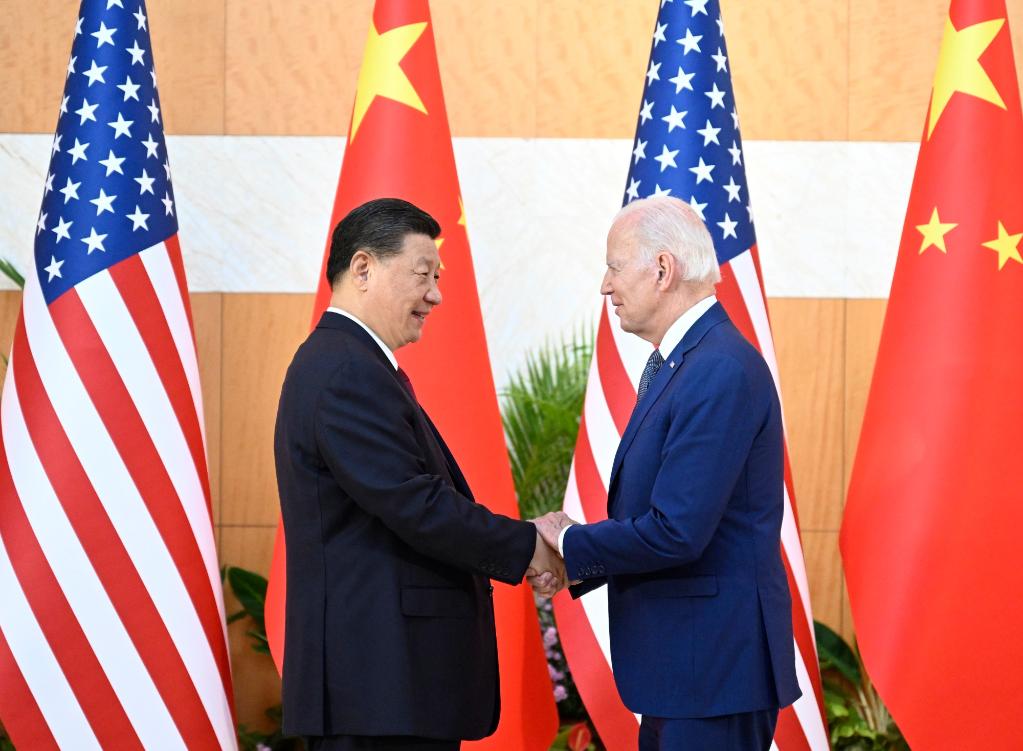 Chinese President Xi Jinping meets with U.S. President Joe Biden upon request in Bali, Indonesia, Nov. 14, 2022. Photo: Xinhua