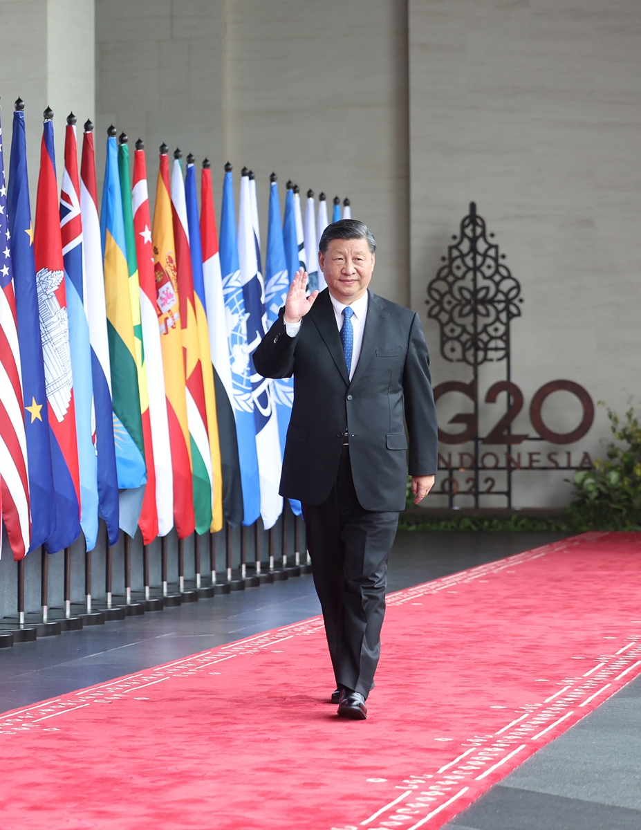 Chinese President Xi Jinping walks to the venue of the 17th summit of the Group of 20 (G20) in Bali, Indonesia, Nov. 15, 2022. Xi delivered a speech titled Working Together to Meet the Challenges of Our Times and Build a Better Future at the summit. The G20 summit kicked off here on Tuesday. Photo: Xinhua
