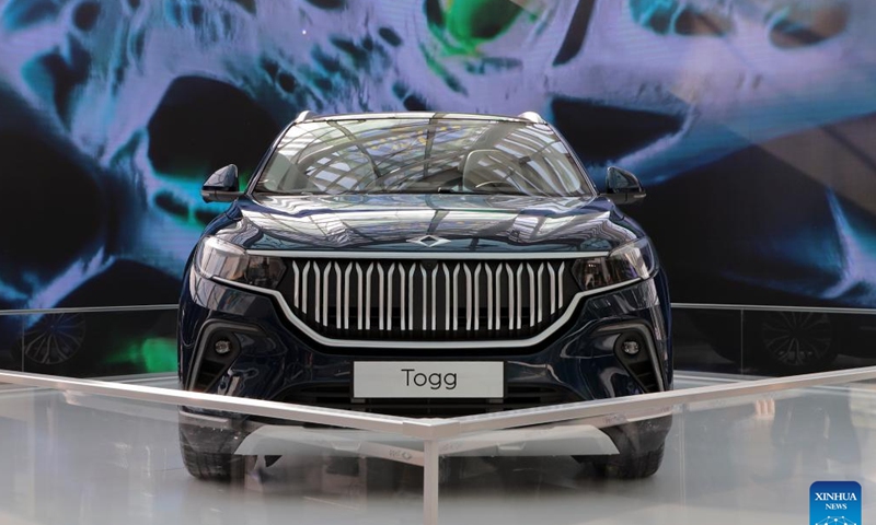 Türkiye's first domestically-produced electric vehicle (EV) is displayed in Ankara, Türkiye, Nov. 9, 2022.Photo:Xinhua