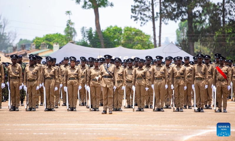 Police graduates parade during the graduation ceremony in Blantyre, Malawi, Nov. 15, 2022. More than 1,000 police graduates were commissioned to the Malawi police service on Tuesday, after completing their training in various police training colleges in the country. (Photo by Joseph Mizere/Xinhua)