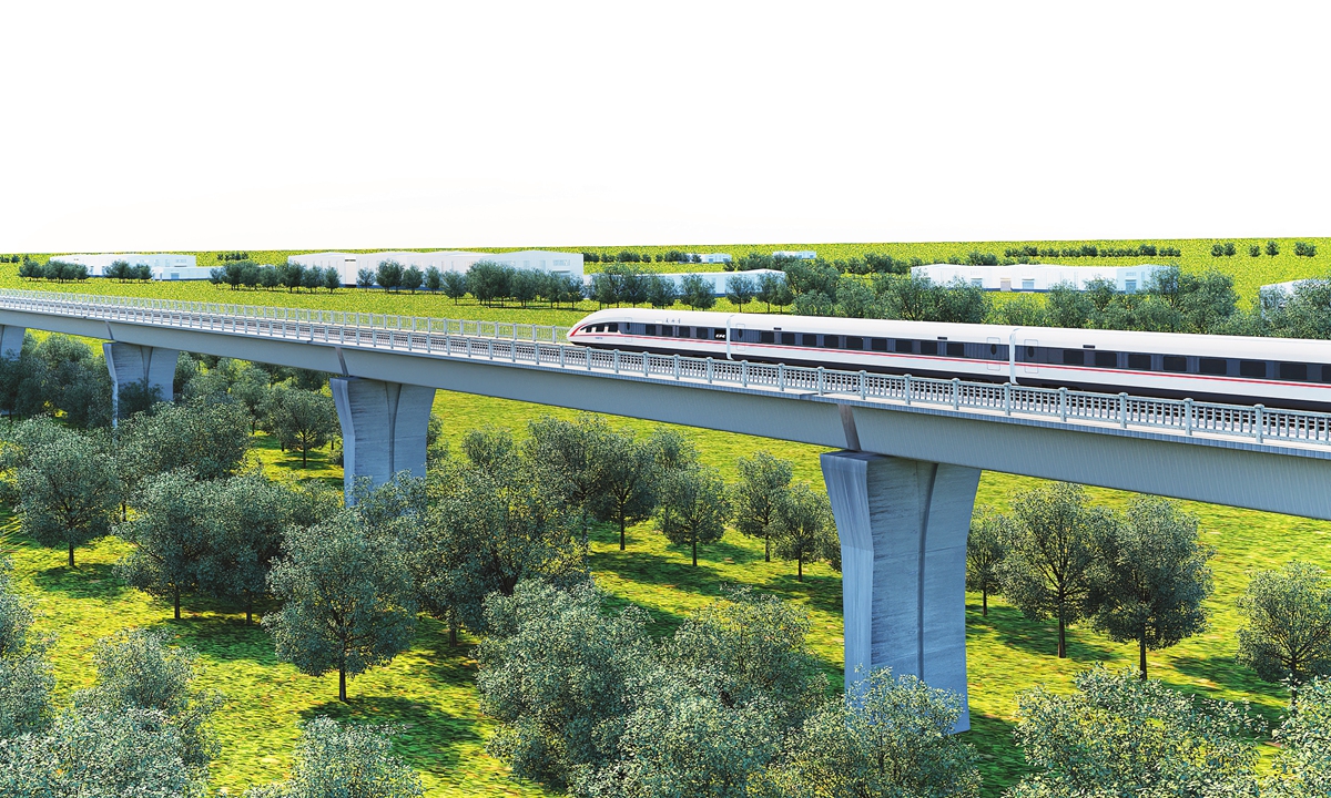 Concept art for the China-Thailand railway project Photo: Courtesy of China State Construction Engineering Corporation