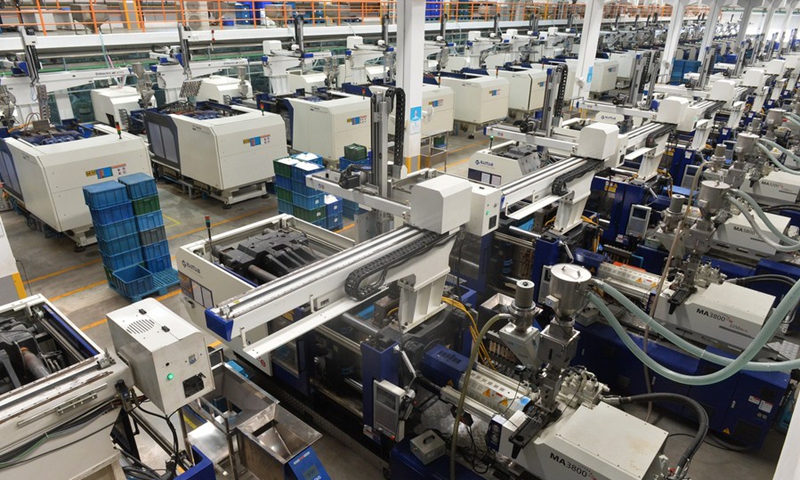This photo shows the production line of Luencheong Dispensing Pump (Thailand) Co., Ltd, in the Thai-Chinese Rayong industrial zone in Rayong Province, Thailand, Nov. 8, 2022. (Xinhua/Rachen Sageamsak)