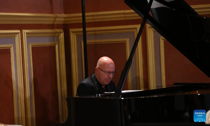 Belgian pianist and composer Jean-Francois Maljean performs at a chamber concert in Attard, Malta, on Nov. 23, 2022. A chamber concert themed 