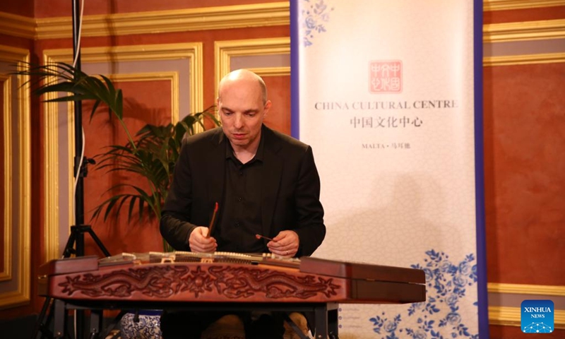 Belgian pianist and composer Johan Famaey performs at a chamber concert in Attard, Malta, on Nov. 23, 2022. A chamber concert themed 