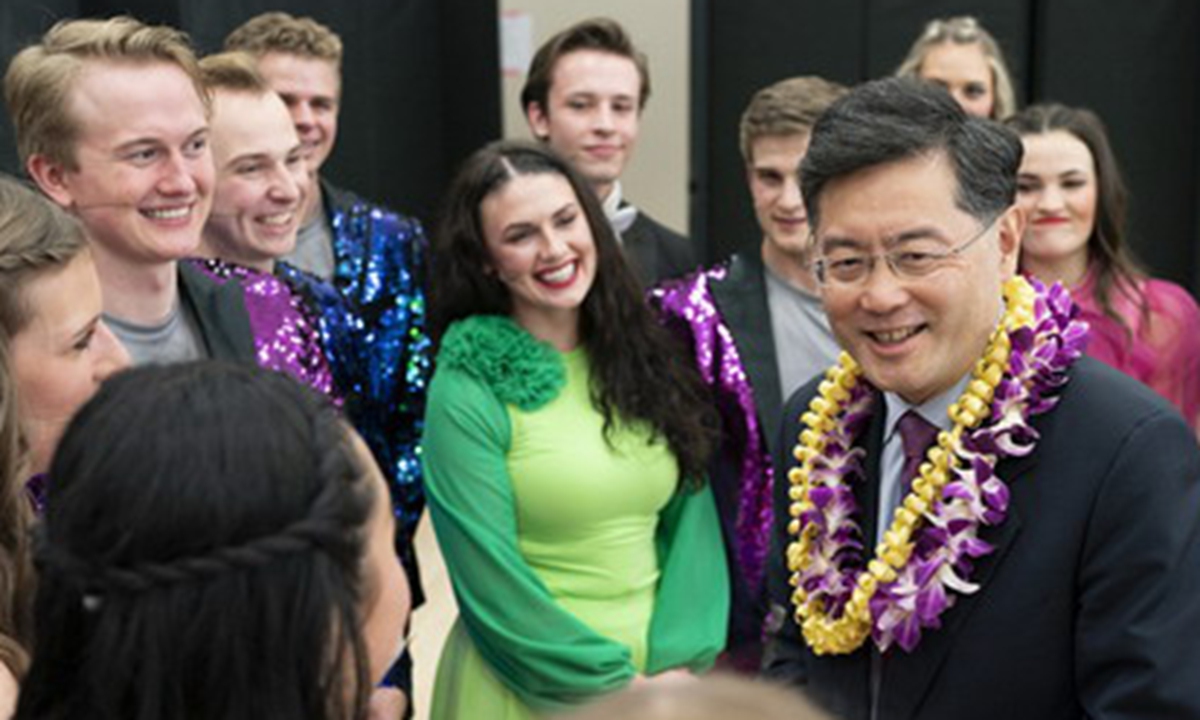 Qin Gang at the Brigham Young University (BYU) in Utah Photo:Chinese Foreign Ministry