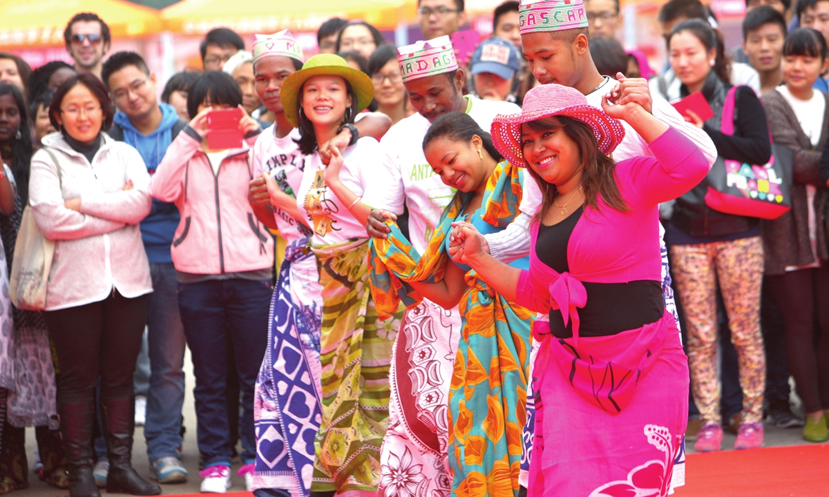 Students from Madagascar perform at a campus event in Ningbo, East China's Zhejiang Province. File photo: VCG
