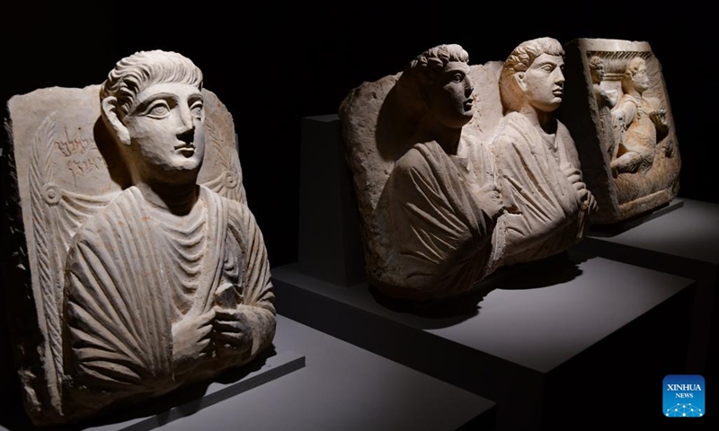 Photo taken on Nov. 24, 2022 shows retrieved artifacts at the Syrian national museum in Damascus, Syria. Around 35,000 stolen Syrian artifacts have been retrieved by the authorities since the beginning of the 11-year war in Syria, an antiquities official told Xinhua on Sunday.(Photo: Xinhua)
