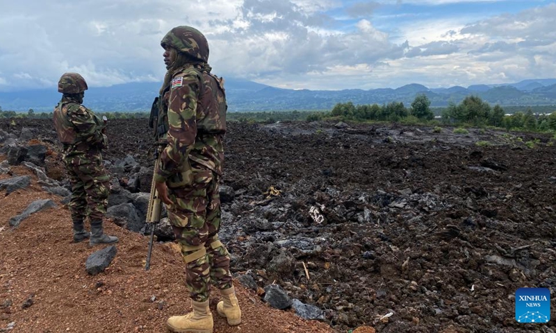 Photo taken on Nov. 21, 2022 shows soldiers operating near Kibumba, the Democratic Republic of the Congo (DRC).(Photo: Xinhua)