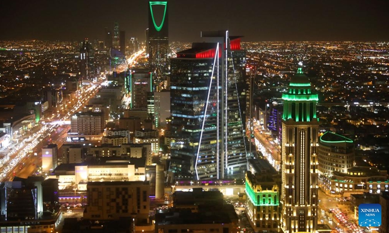 This photo taken on Dec. 4, 2022 shows the night city view of Riyadh, Saudi Arabia.(Photo: Xinhua)