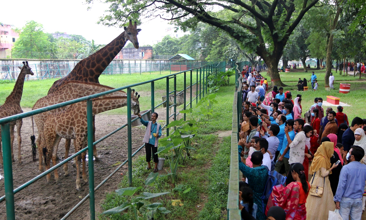 Visitors at the Bangladesh National Zoo