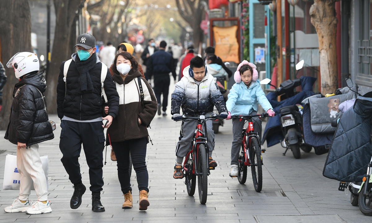 A pedestrian strip in Beijing on December 7, 2022. Photo: IC