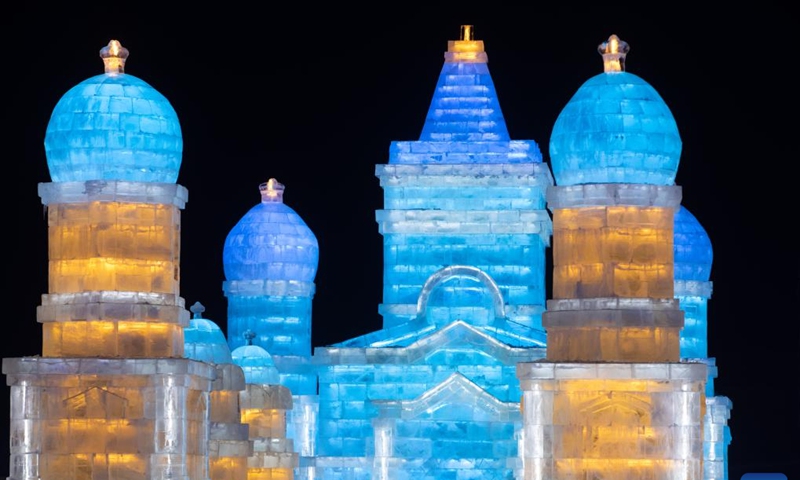 This photo taken on Dec. 11, 2022 shows the Ice and Snow World, China's largest ice-themed park, in Harbin, northeast China's Heilongjiang Province.(Photo: Xinhua)