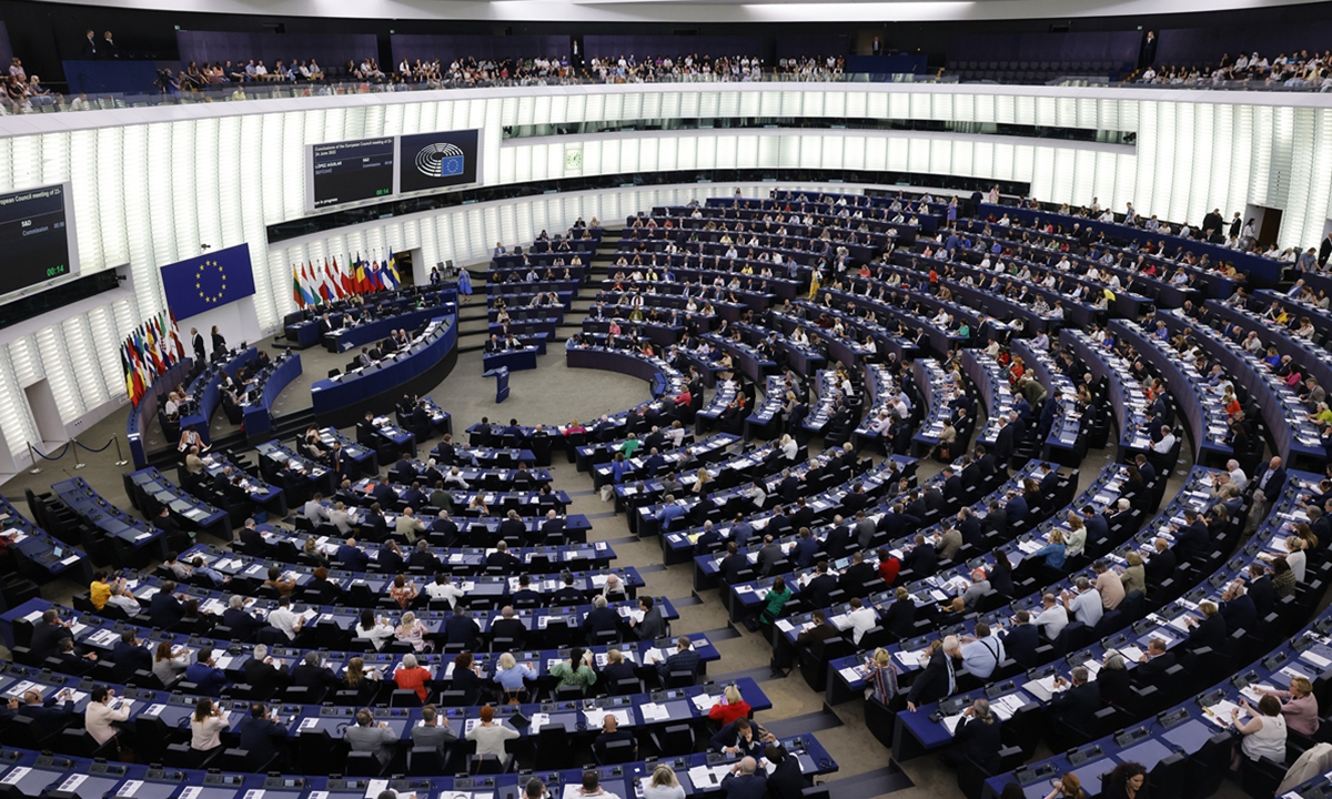 European lawmakers gather to vote at the European Parliament on July 6, 2022 in Strasbourg, France.Photo: VCG
