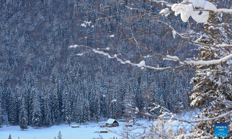 This photo taken on Dec. 29, 2022 shows a winter view of Kanas scenic spot in Altay, northwest China's Xinjiang Uygur Autonomous Region. (Xinhua/Hao Jianwei)