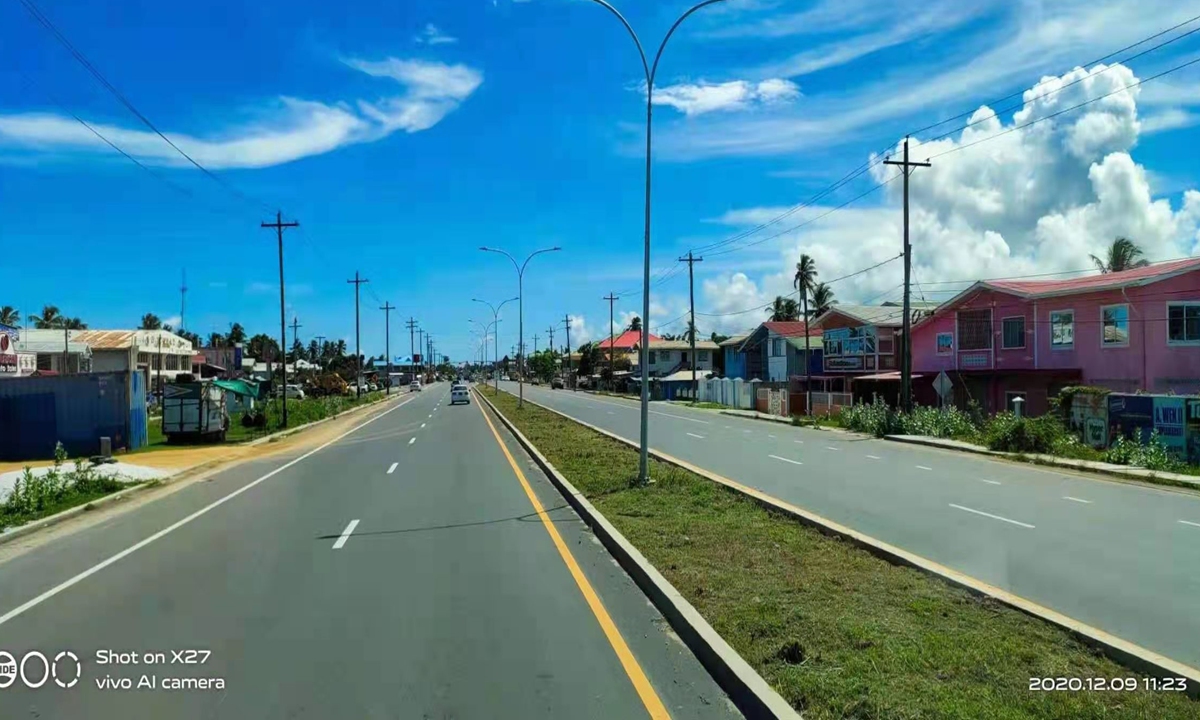 The improved East Coast of Demerara (ECD) public road Photo: Courtesy of Gao Zeliang